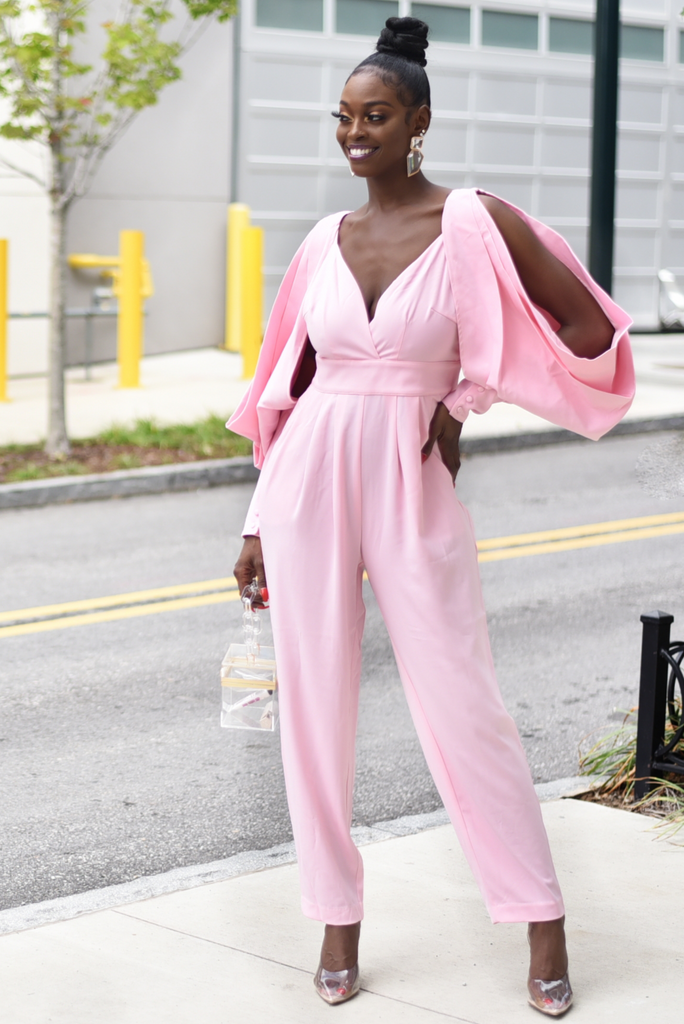 SO EXTRA POWDER PINK JUMPSUIT ( FINAL SALE )