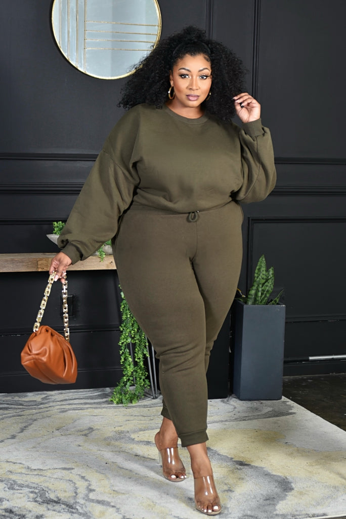 PLUS JOGGER SET (OLIVE) FINAL SALE